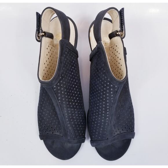 Isola Lora Perforated Block Heel Peep Toe Slingback Sandals Size 8.5 - Picture 2 of 8